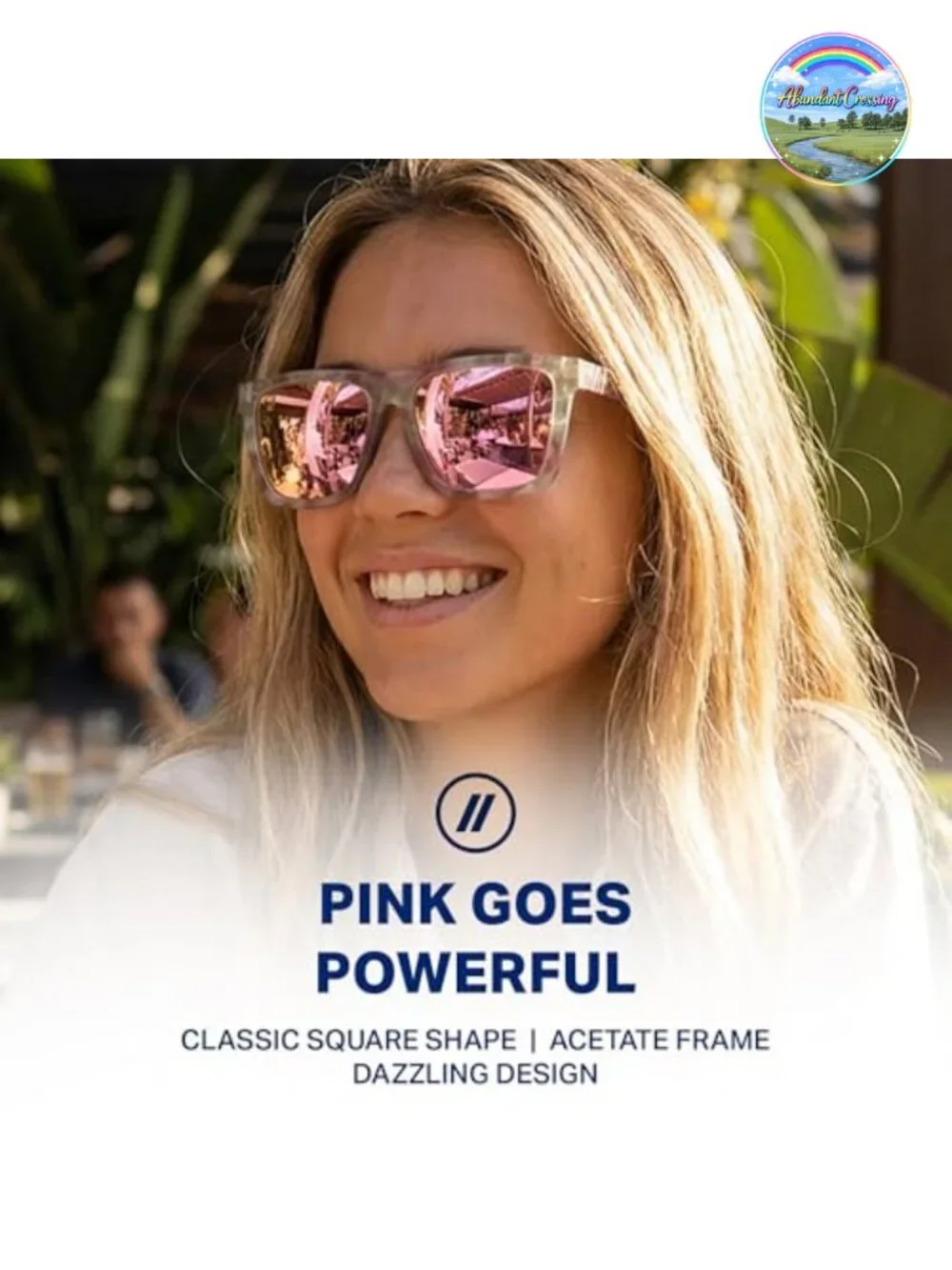 Polarized Sunglasses - Square Acetate Frame - 100% UV Protection - Medium-Large
